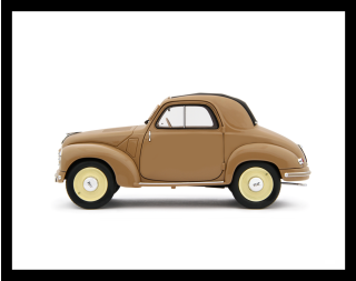 Fiat 500C Topolino 1949 Beige Laudoracing 1:18 Resinemodell (Türen, Motorhaube... nicht zu öffnen!)